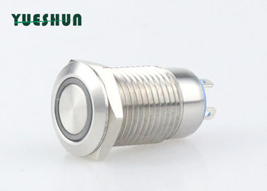 中国 高い安全性の金属の瞬時の押しボタン スイッチLEDによって照らされる平らな円形の頭部 代理店