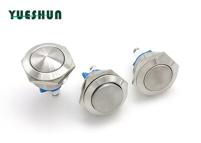 Stainless Steel 19mm Momentary Push Button Switch Normally Open Silver Alloy Terminal