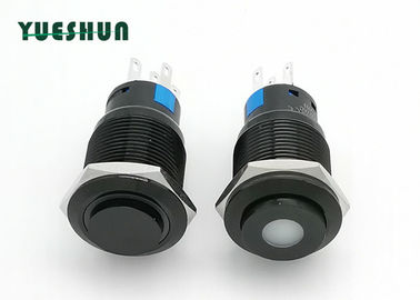 中国 ついているアルミニウム押しボタンの高い円形のヘッド青い白LEDの掛け金を降ろす19mm 工場